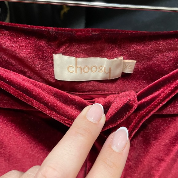 Choosy two piece velvet maroon crop top set - Picture 5 of 5